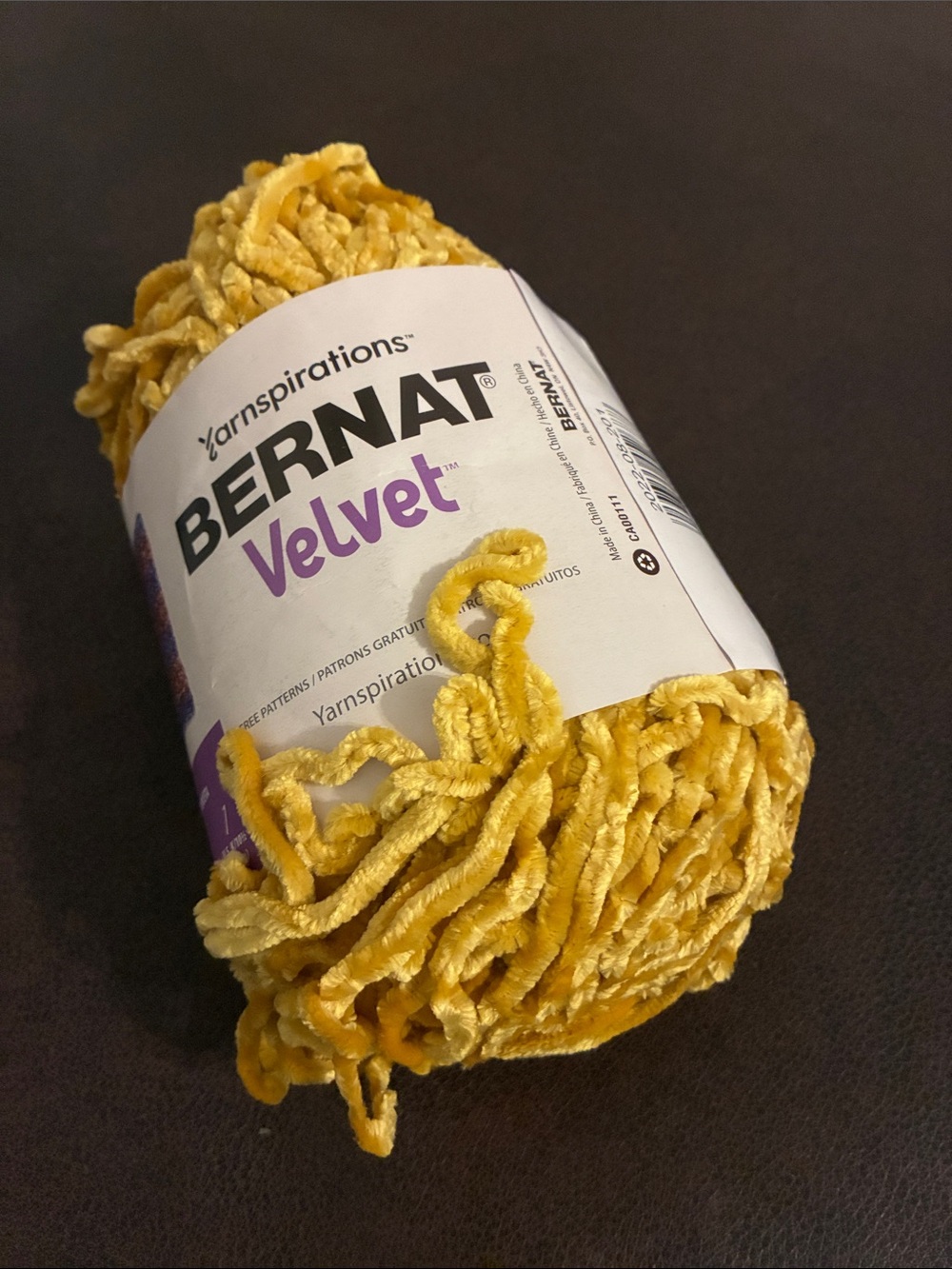 Bernat Velvet Plush Yarn - Golden Yellow